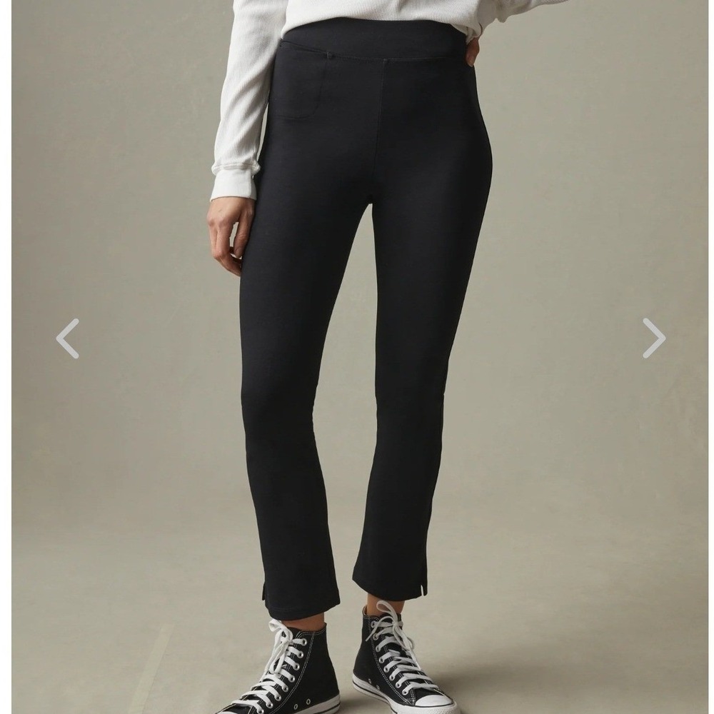 American Giant Ponte Kick Flare High Rise Pant Women's 8 Black Modern Chic NWOT